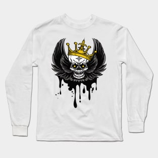 skull with wings and crown Long Sleeve T-Shirt